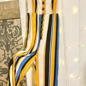 Striped Multicolor Jumpsuit with pockets